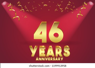 46th Anniversary numbers. background for anniversary