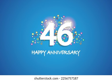 46° aniversario sobre fondo azul