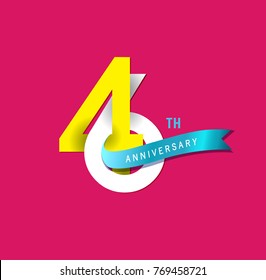 46th Anniversary simple emblems, template design for web, game ,Creative poster, booklet, leaflet, flyer, magazine, invitation card