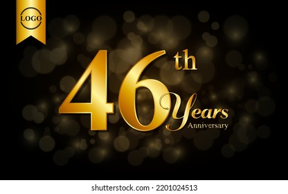 46th anniversary template design. for booklet, leaflet, magazine, brochure poster, banner, web, invitation or greeting card. Vector illustrations.