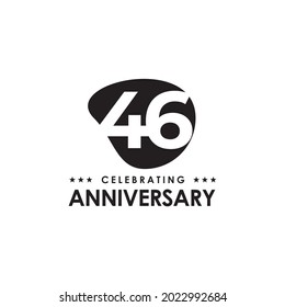 Plantilla vectorial de diseño de logotipo para el 46º aniversario