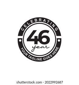 46th year anniversary logo design vector template