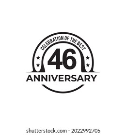 46th year anniversary logo design vector template