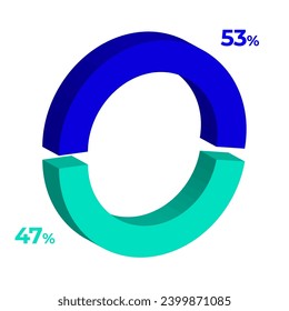 47 53 3d donut pie chart illustration eps vector