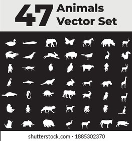47 animal vector collection set