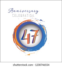 47 Anniversary light orange blue