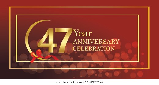 Plantilla vectorial de logotipo de 47 años. Diseño para banner, tarjetas de felicitación o impresión.