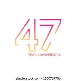 47 anniversary logotype with gradient colors for celebration purpose and special moment