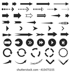 47 arrow sign icon set