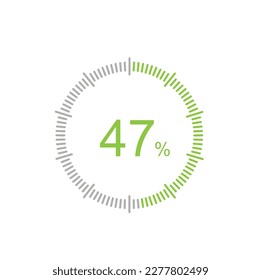 47% circle percentage diagrams, 47 Percentage ready to use for web design, infographic or business.