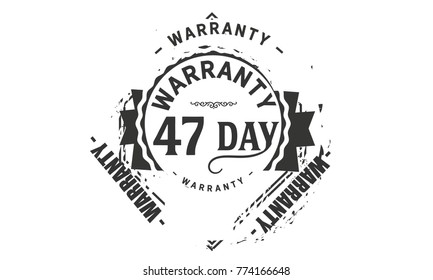 47 day warranty icon vintage rubber stamp guarantee