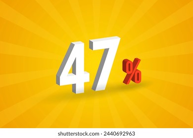 47% discount 3D text for sells and promotion.