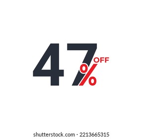 47% Discount Coupon design. Sale tags set vector badges template. Sale offer price sign. Special offer symbol. Discount promotion. Discount badge shape. Vector illustration template 