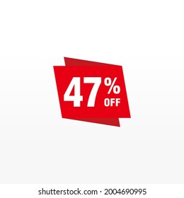 47 descuento, distintivos de vectores de venta para etiquetas, , pegatinas, banners, etiquetas, etiquetas, etiquetas web, nueva oferta. Banner de signo de origami de descuento