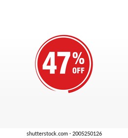 47 discount, Sales Vector badges for Labels, , Stickers, Banners, Tags, Web Stickers, New offer. Discount origami sign banner
