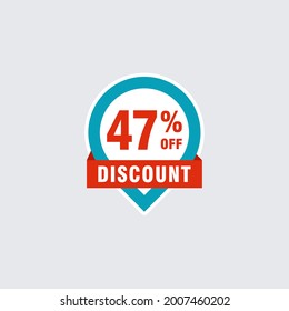 47 descuento, distintivos de vectores de venta para etiquetas, , pegatinas, banners, etiquetas, etiquetas, etiquetas web, nueva oferta. Banner de signo de origami de descuento