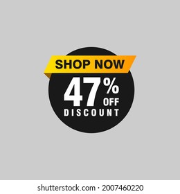 47 discount, Sales Vector badges for Labels, , Stickers, Banners, Tags, Web Stickers, New offer. Discount origami sign banner
