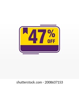 47 discount, Sales Vector badges for Labels, , Stickers, Banners, Tags, Web Stickers, New offer. Discount origami sign banner