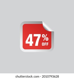 47 discount, Sales Vector badges for Labels, , Stickers, Banners, Tags, Web Stickers, New offer. Discount origami sign banner