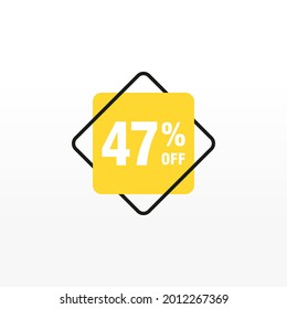 47 discount, Sales Vector badges for Labels, , Stickers, Banners, Tags, Web Stickers, New offer. Discount origami sign banner