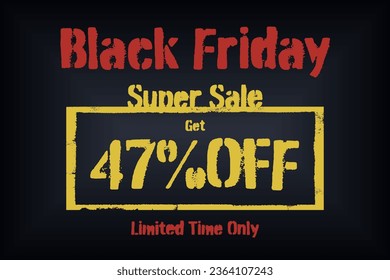 47 forty-seven Percent sale frame vector grunge background abstract. vintage