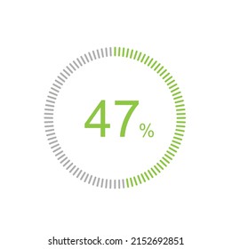 47% Loading. 47% circle diagrams Infographics vector, 47 Percentage ready to use for web design ux-ui.