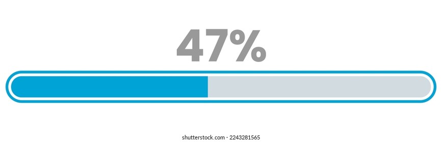 47% Loading. 47% progress bar Infographics vector, 47 Percentage ready to use for web design ux-ui