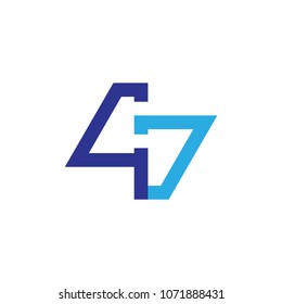 47 number logo vector, fourty seven logo