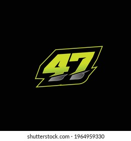 47 Number Racing design vector