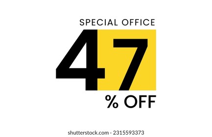 47 % Rabatt auf kreative Vektorbanner-Illustration, Sonderangebot 47 % Rabatt, 47 % Rabatt auf kreative Vektorgrafik