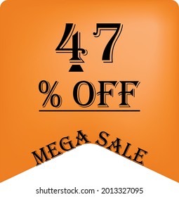 47% de descuento en un globo naranja para mega ofertas. Superventa, texto negro