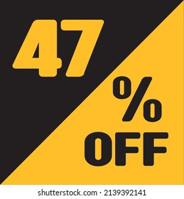 Up To 47% Off Special Offer sale sticker black and gold, vector illustration