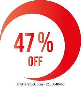 47 percent off with orange vector off circle format