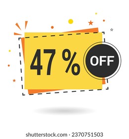 47 percent off. Vector design.