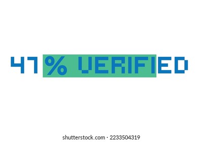 47% percentage verified vector art illustration with fantastic font and green color