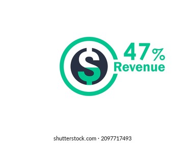 imagen vectorial de diseño de ingresos del 47%