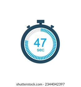 47 seconds countdown timer or digital counter timer clock vector icon. 47 sec Stopwatch vector icon, digital timer.