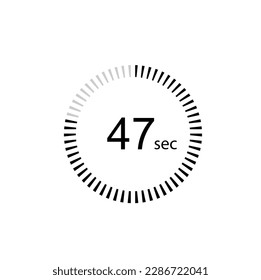 47 seconds timer icon,47 sec digital timer. Clock and watch, timer, countdown.