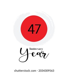 47. Jubiläumsfeier. Vektorgrafik. Zahlenvorlage für Feiern.