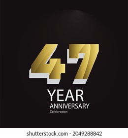 47 th anniversary event party. Vector illustration. numbers template for Celebrating.