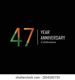 47 th anniversary event party. Vector illustration. numbers template for Celebrating.