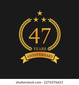 47 th Anniversary logo template illustration. suitable for you