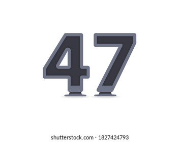 47 vector number design. For logo, brand label, design elements, corporate identity, application etc. İsolated vector illustration          