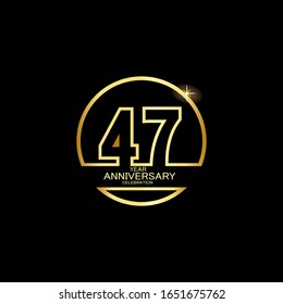 47 Year Anniversary celebration Vector Template Design Illustration