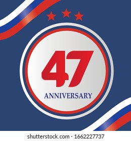 Ilustración de diseño de plantillas vectoriales de celebración de 47 años