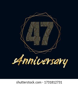 Celebración del 47 aniversario, diseño vectorial para celebraciones, tarjetas de invitación y tarjetas de felicitación