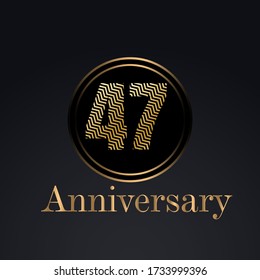 47 year anniversary celebration, vector design for celebrations, invitation cards and greeting cards