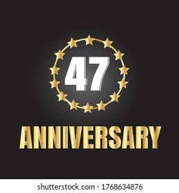 47 year anniversary celebration, vector design for celebrations, invitation cards and greeting cards