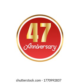 47 year anniversary celebration, vector design for celebrations, invitation cards and greeting cards