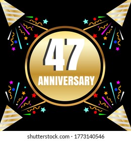 47 year anniversary celebration, vector design for celebrations, invitation cards and greeting cards